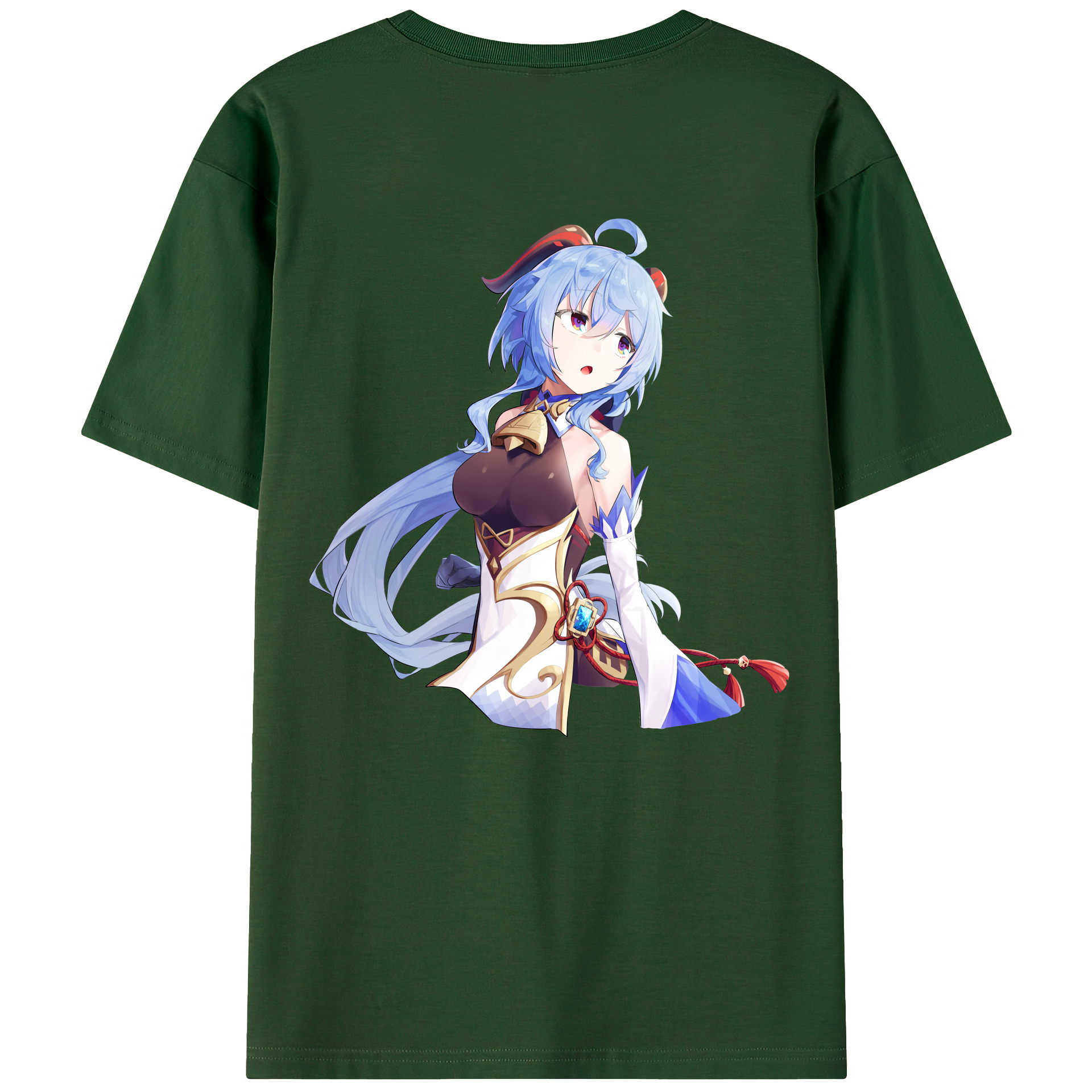 げんし神 甘雨 かんう genshin Ganyu 綿100％半袖Tシャツ（背面プリント）